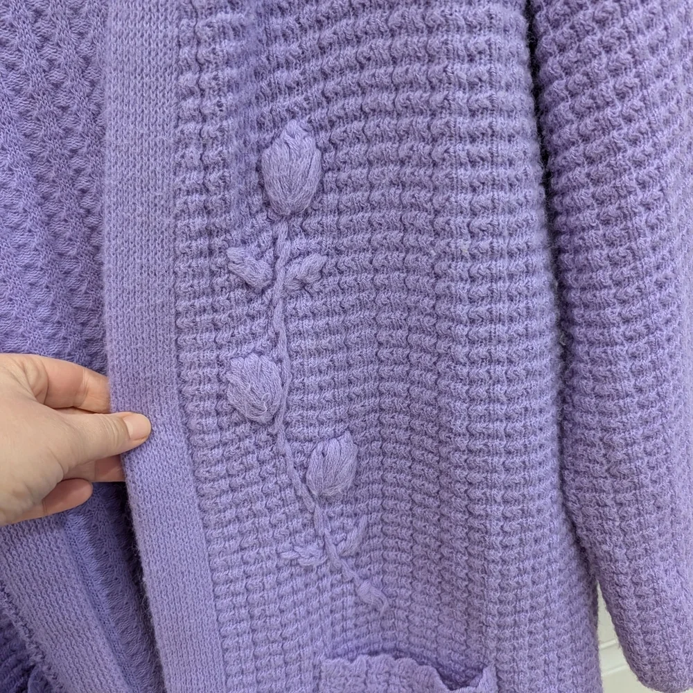 Amana Woolen Mills Lavender Kimono Cardigan